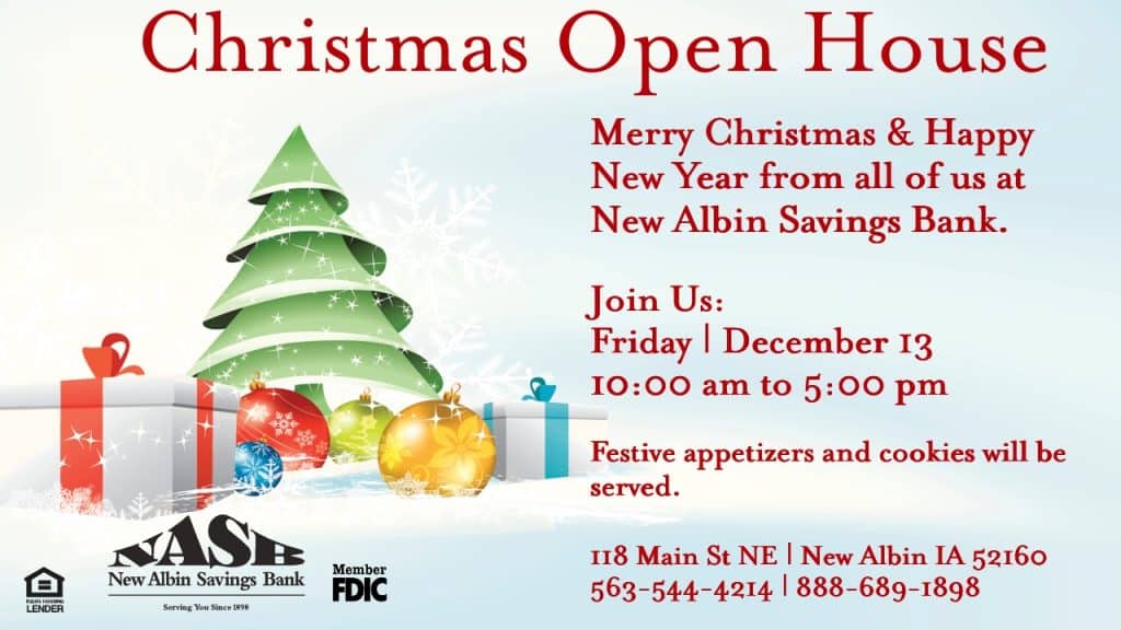 Christmas Open House New Albin Savings Bank
